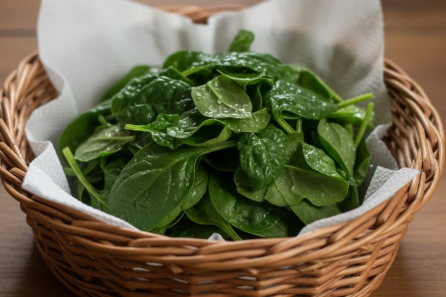 Lap sayur guna tisu dan toskan air.