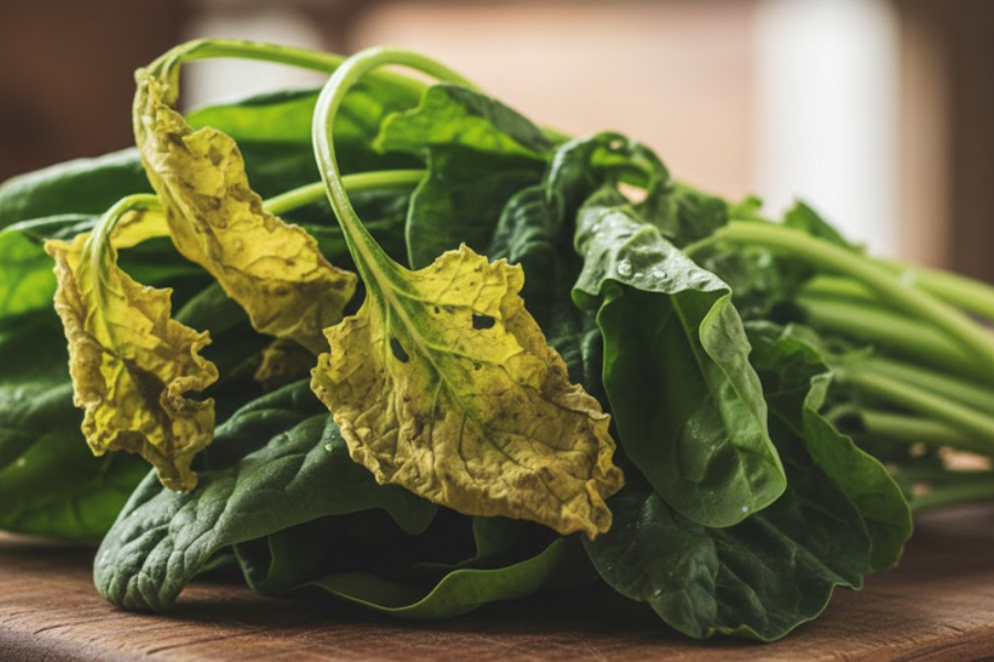 Sayur seperti sawi dan bayam mudah menjadi layu jika tidak disimpan dengan betul.