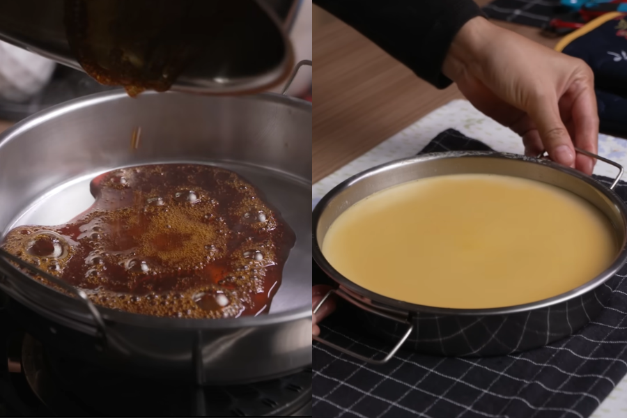 Puding karamel memerlukan teknik betuk agar tekstur halus dan licin.