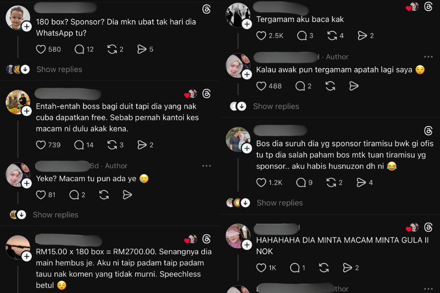 Komen netizen di laman Thread.
