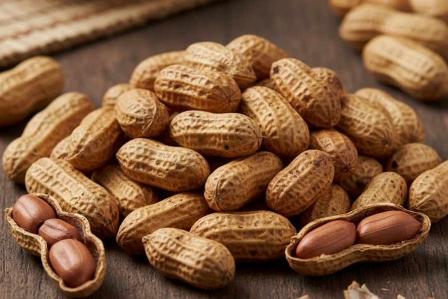 Kacang tanah tinggi dengan sumber protein.