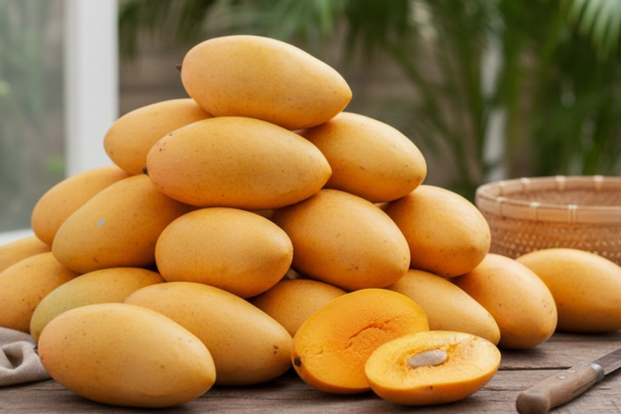 Buah mangga tinggi dengan vitamin C.