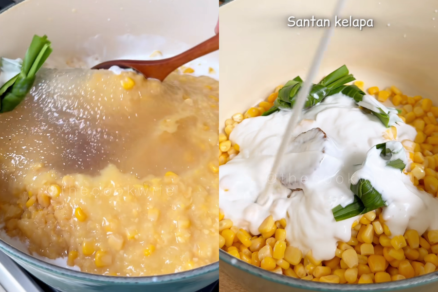 Didih bahan perlahan-lahan pada api sederhana.