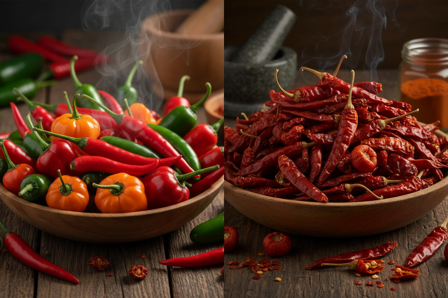 Makanan pedas berasaskan cili segar lebih baik berbanding cili kering.