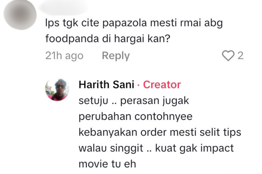 Selain itu, Rith mengakui menerima tip dalam setiap tempahannya.
