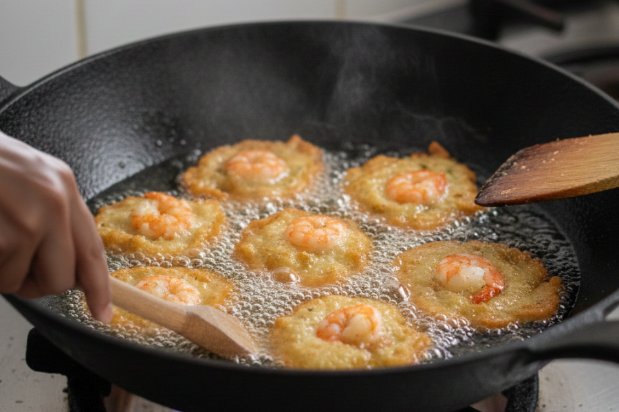 Minyak kelapa digunakan untuk mengekalkan kerangupan.