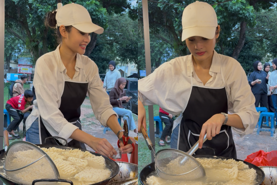 Aliya menguruskan segala aspek perniagaan termasuk penyediaan bahan dan memasak.
