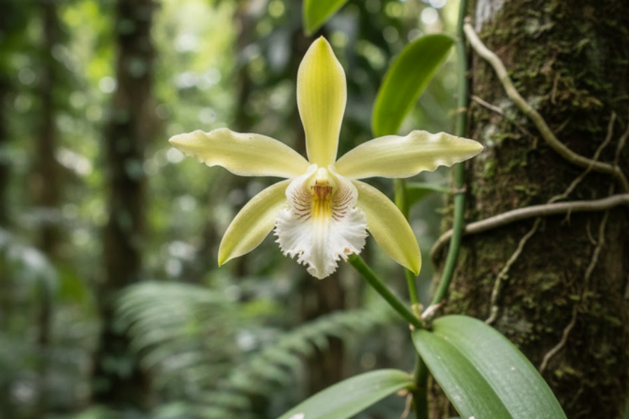 Vanila asli dihasilkan daripada orkid Vanilla planifolia, satu-satunya spesies menghasilkan buah.