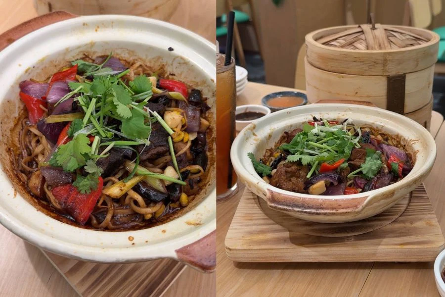 Mi claypot mala daging lembut penuh dengan rasa rempah.