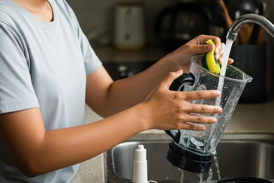 Kisar sabun pencuci bersama air suam selama 30-60 untuk hilangkan bau pengisar.