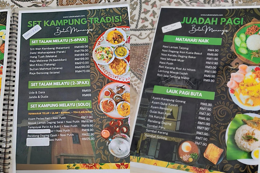 Aneka pilihan makanan bermula dari sarapan pagi hingga makan malam.