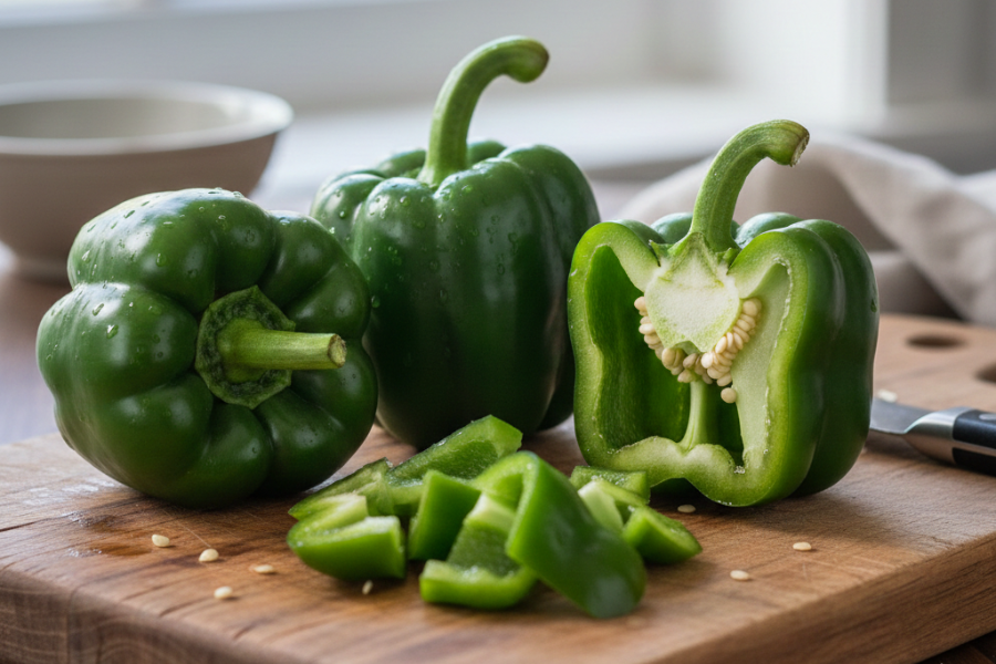 Lada benggala hijau mempunyai rasa lebih tajam.