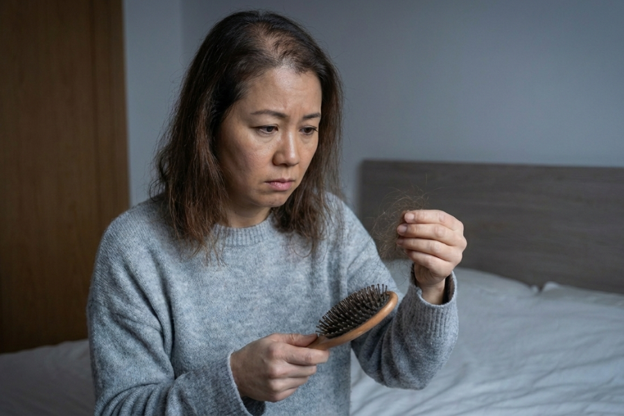 Masalah rambut gugur boleh terjadi disebabkan banyak faktor seperti usia dan hormon.