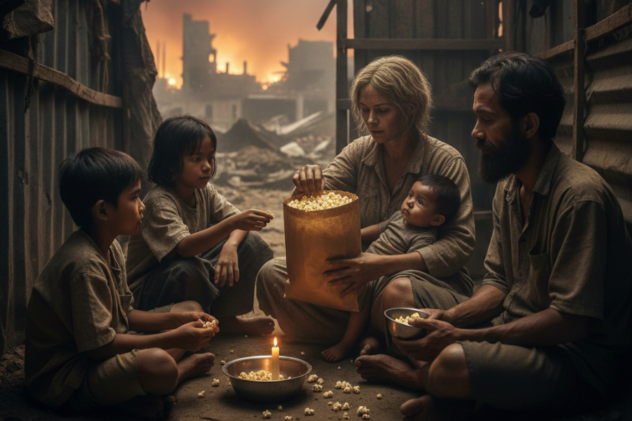 Kemuncak populariti bertih jagung adalah ketika era Perang Dunia Kedua.