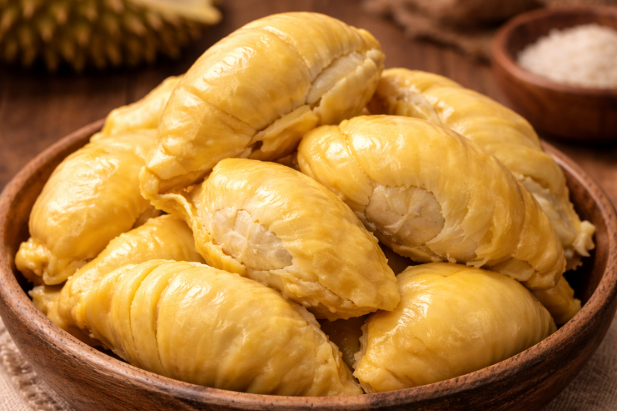 Tekstur cucur yang rangup tetapi isinya lembut.