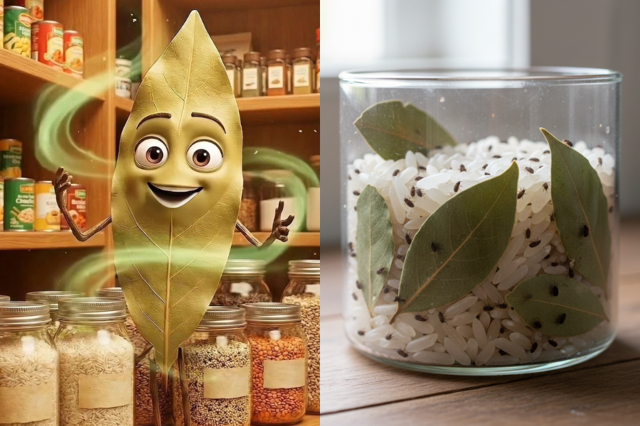 Daun salam boleh menghalau kutu di dalam beras.