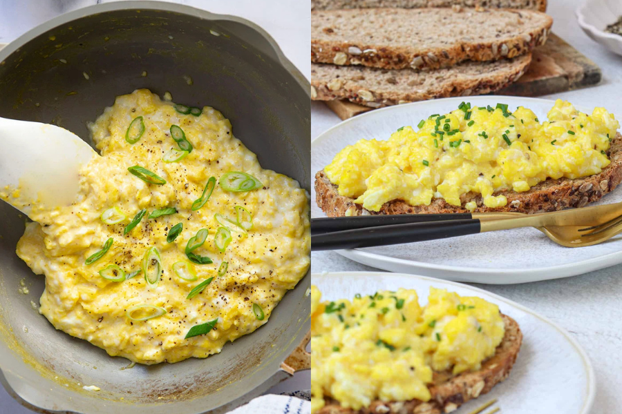 Penambahan krim Perancis menambahkan kelembutan dan kelazatan telur.