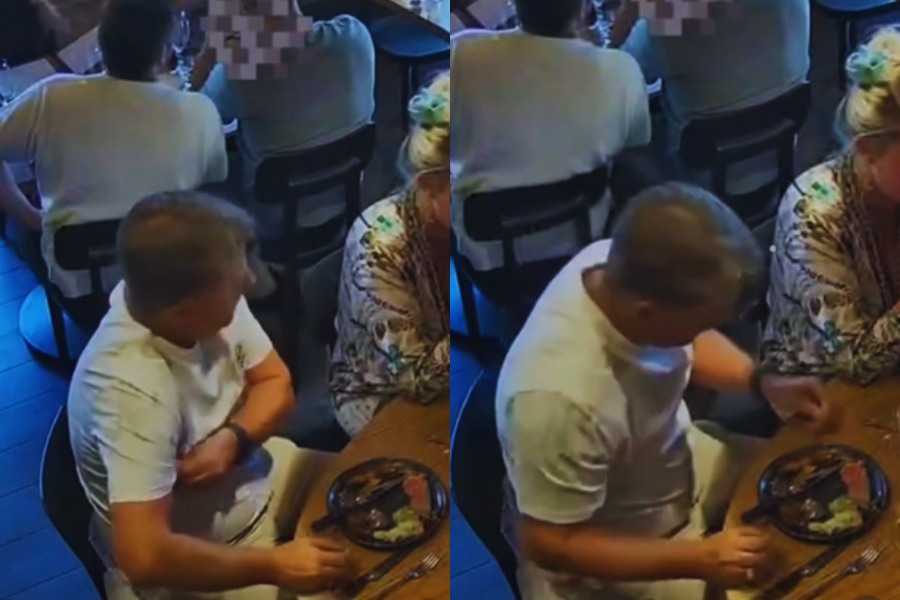 Tindakan lelaki Australia ini mencabut bulut ketiak untuk diletak dalam pinggan dirakan oleh CCTV.