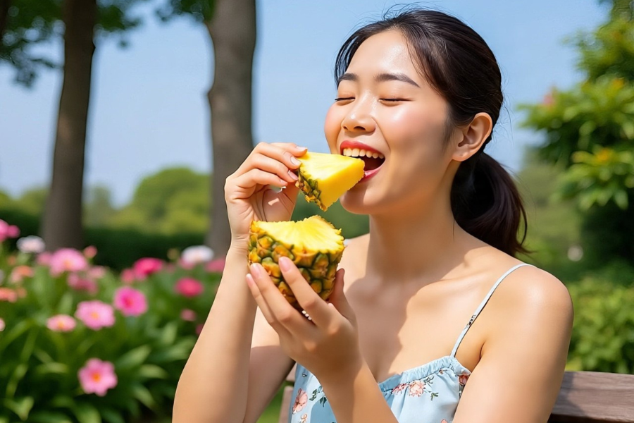 Nanas mengandungi enzim bromelain untuk membantu kurangkan keradangan dan menyokong proses penyembuhan tisu buah pinggang.