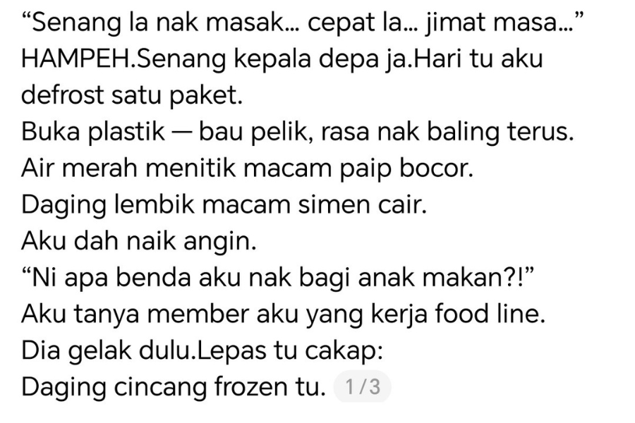 Rakannya yang berada dalam industri makanan mendedahkan bahan sebenar yang digunakan untuk membuat daging cincang sejuk beku.