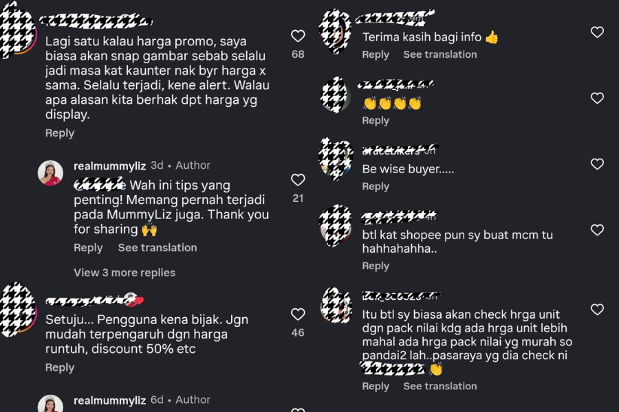 Rata-rata netizen bersetuju supaya orang ramai membuat perbandingan harga bagi produk promosi.