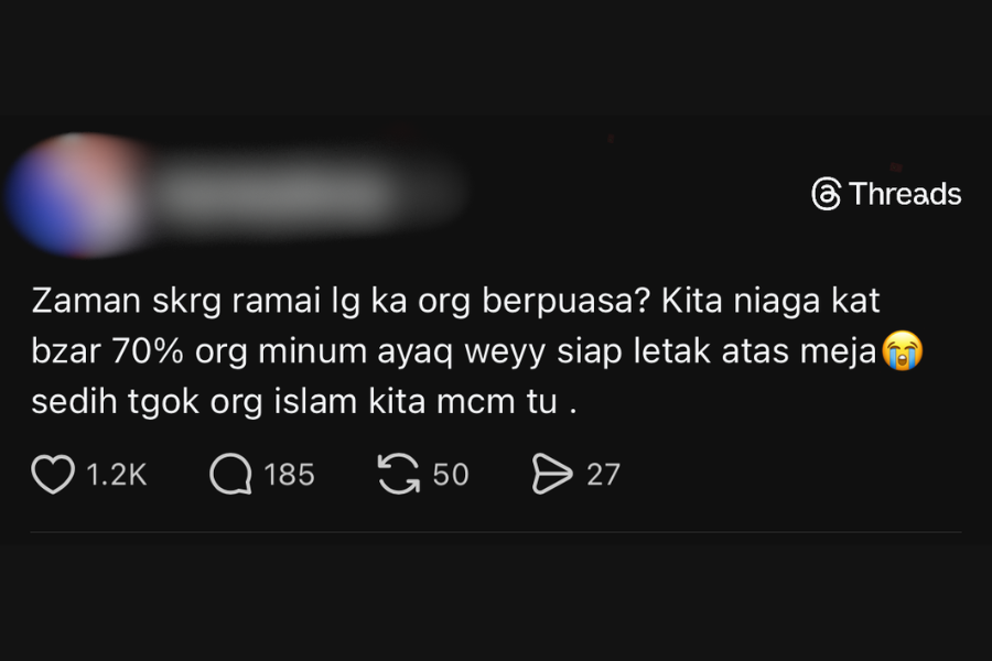 Luahan netizen di media sosial.