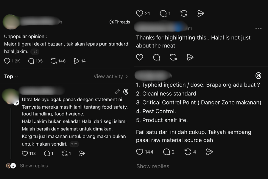Perkongsian seorang netizen di laman Threads