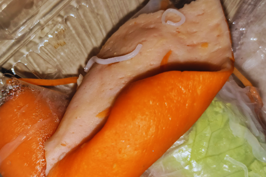 Vietnamese roll salmon didakwa hanya fish cake sebagai inti.