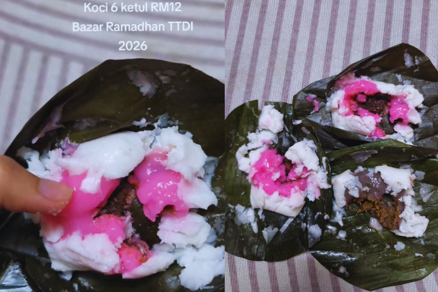 Kuih koci basi, pembeli terpaksa buang ke tong sampah.