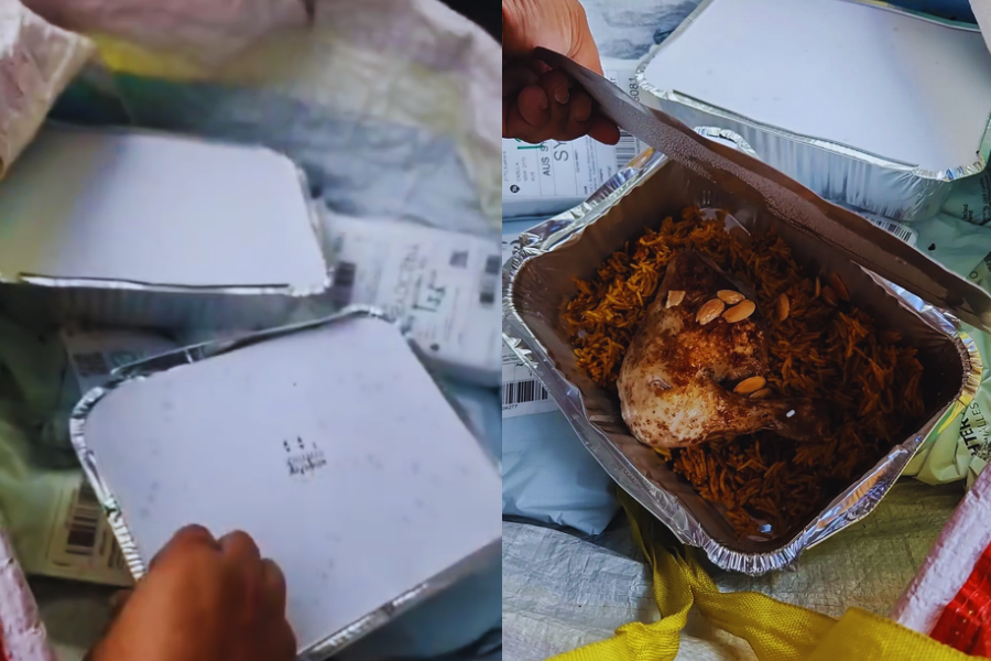 Ibu tunggal ini terharu kerana dapat menikmati nasi dengan ayam seperti diinginkan untuk berbuka puasa.
