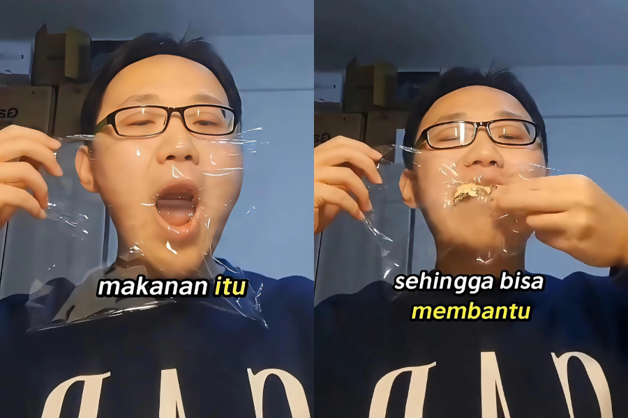 Trend kunyah plastik bersama makanan ini banyak dilakukan oleh anak muda di China.