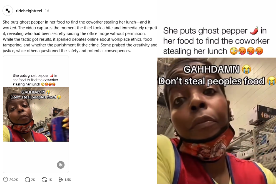 Ekspresi selamba wanita tu selepas dapat menangkap si pencuri.