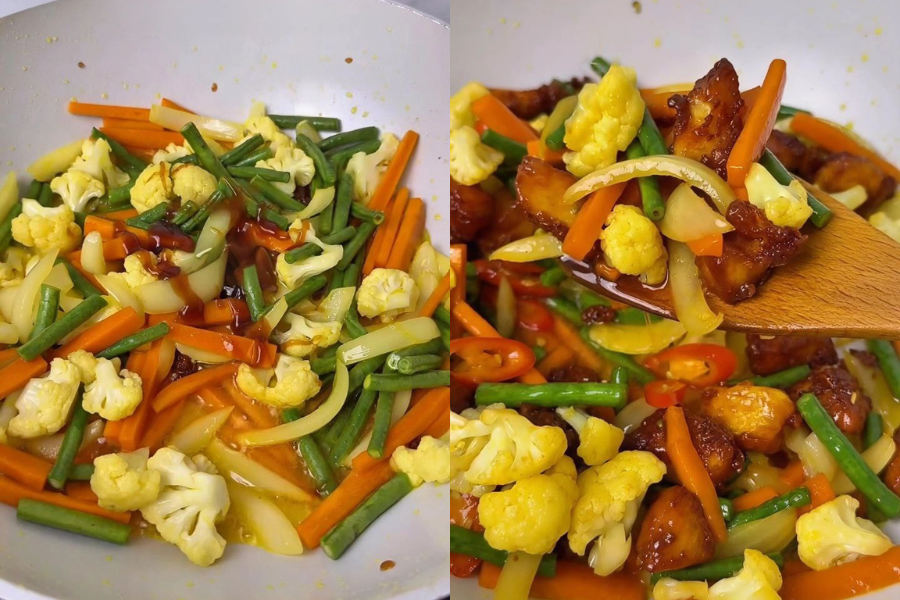 Hidangan ayam goreng kunyit ringas dibuat dalam masa 10 minit sahaja.