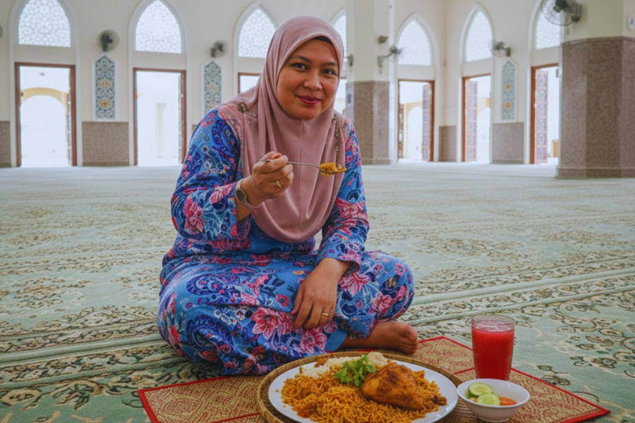 Sekiranya wanita haid tidak tahu kepada siapa makanan dikhususkan maka tidak boleh ambil juadah disediakan di masjid. 