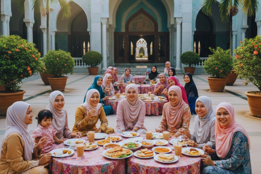 Sebaiknya, wanita haid bertanya dengan penganjur iftar atau pihak masjid sebelum mengambil makanan disediakan.