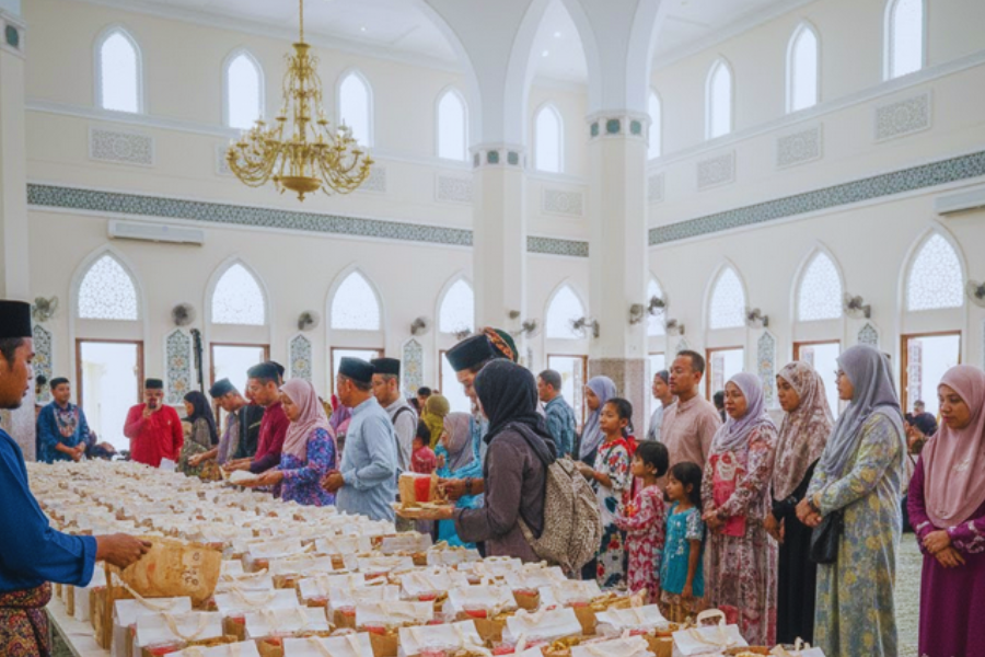 Makanan di masjid khusus untuk yang berpuasa.