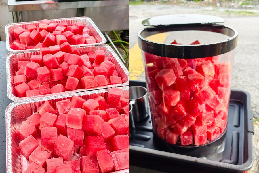 Jus tembikai yang dijual adalah 100 peratus jus asli tanpa ditambah ais atau air.