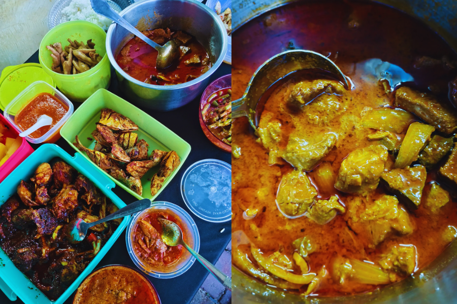 Aneka lauk siap dihidang untuk disajikan kepada penduduk sekitar.