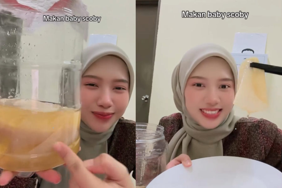 Wanita ini memberitahu rasa scoby berkenaan seperti Nata De Coco.