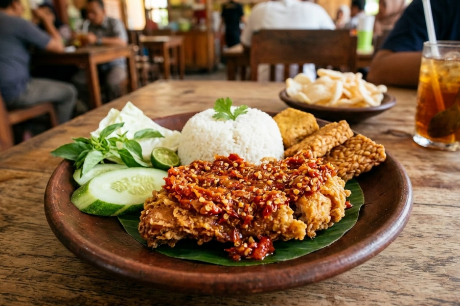 Makanan dan layanan peniaga harus seimbang baik. 