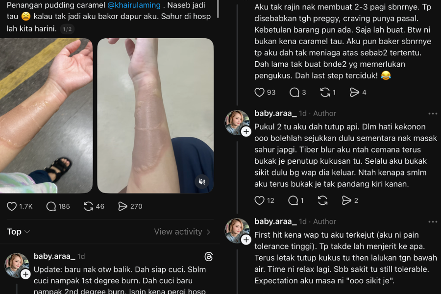 Wanita tersebut telah pun mendapatkan rawatan susulan.