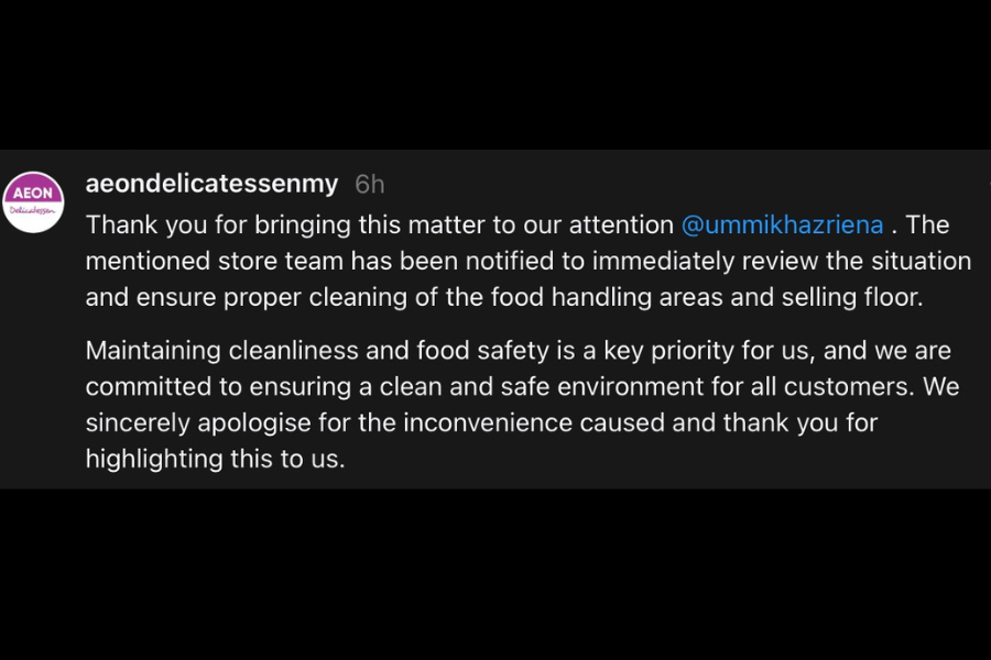 Kenyataan yang dikeluarkan oleh pihak Aeon berkenaan isu tersebut.