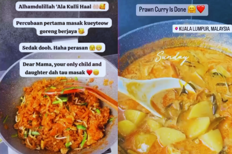 Wanita berkongsi menu dimasak olehnya. 