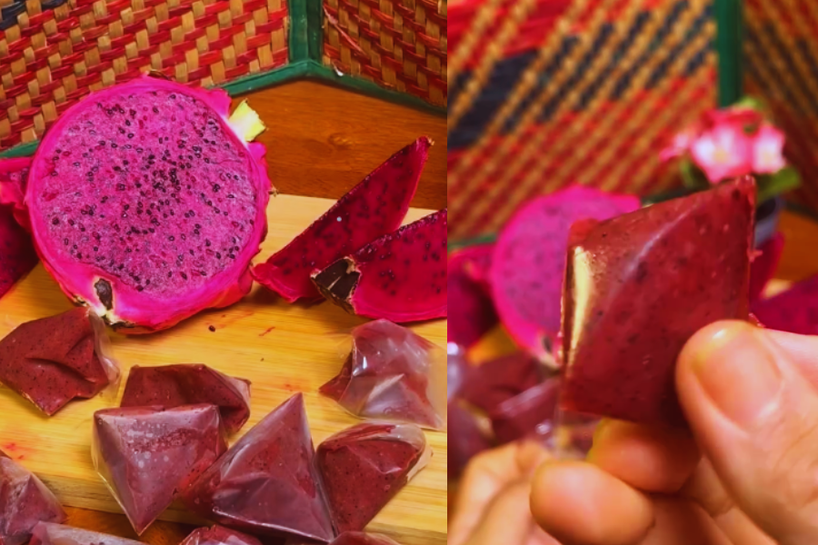 Dodol Upin & Ipin berwarna merah jambu mencuri perhatian ramai.