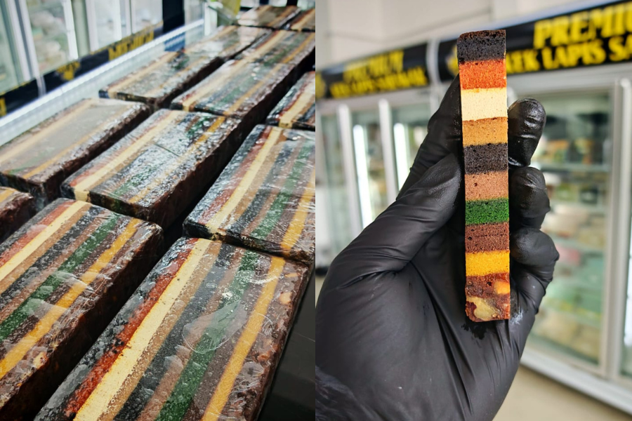 Kek lapis ini datang dalam pelbagai saiz.