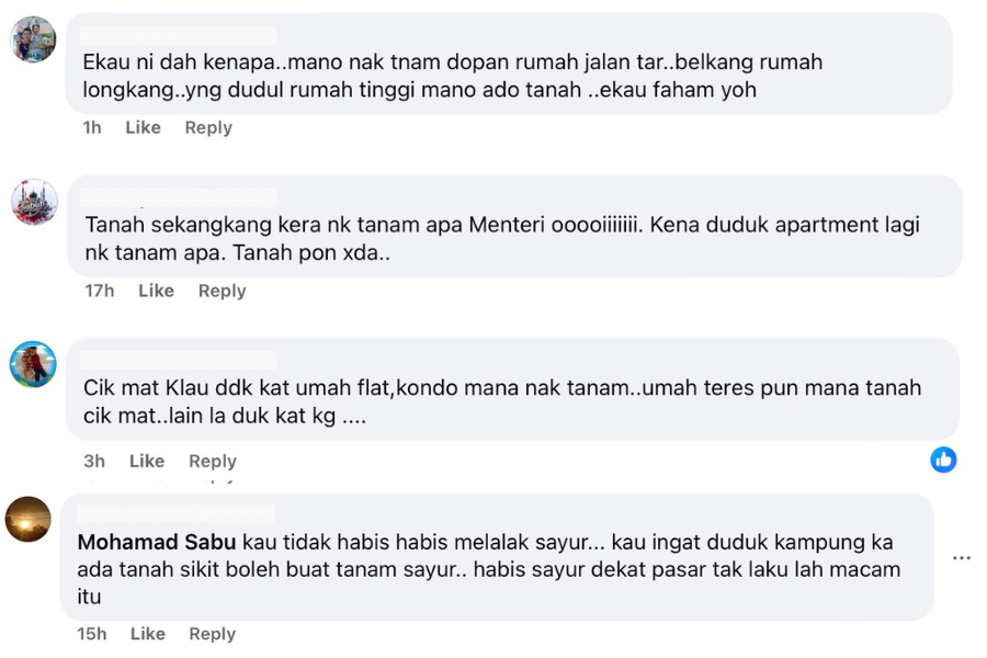 Komen-komen netizen di Facebook.