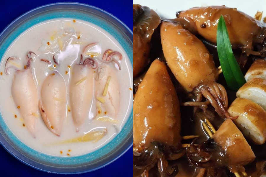 Ketupat sotong Terengganu memiliki kuah putih iaitu santan, manakala ketupat sotong Kelantan berkuah kecoklatan dan lebih manis.