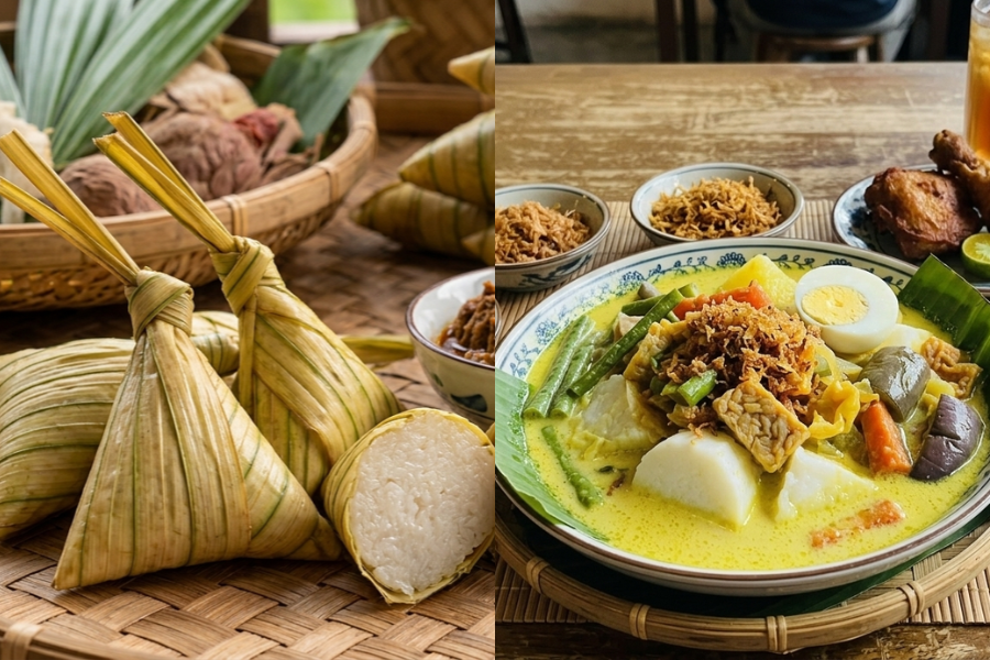 Ketupat palas dan lontong menjadi menu wajib yang mesti ada di rumah Adlin dan Emelda ketika Aidilfitri.
