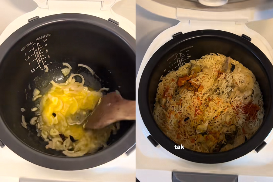 Keenakan nasi briyani terletak pada bahan tumisan.