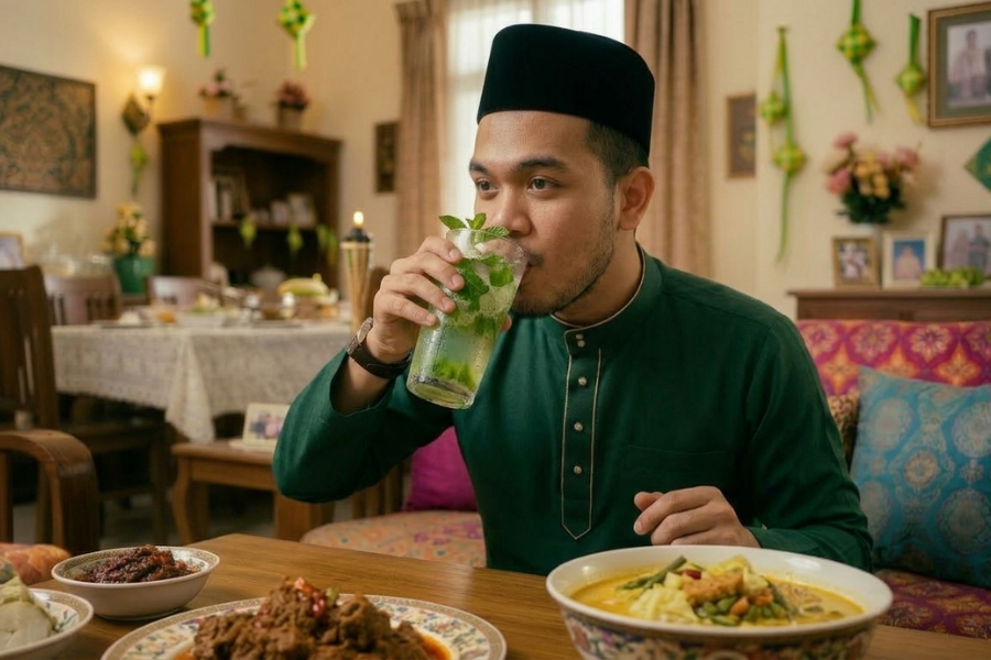 Minum air pudina bantu meredakan perut kembung.